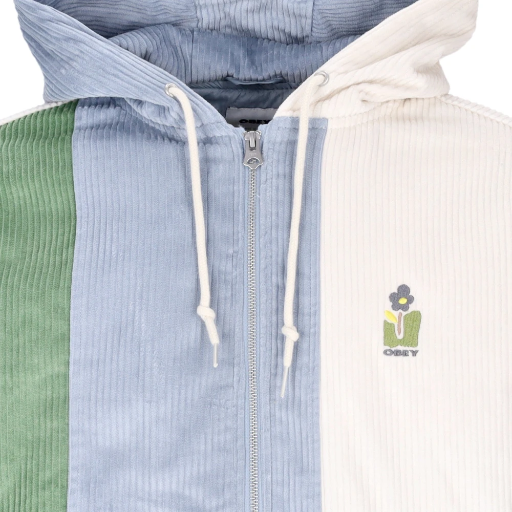 Obey Fluwelen Gewatteerde Jas met Verstelbare Capuchon Multicolor Dames