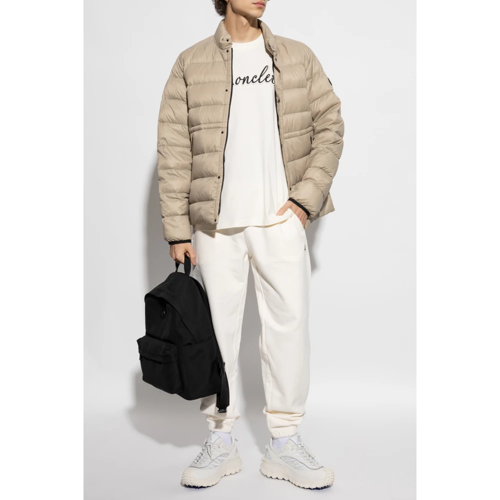 Moncler T-shirt met logo Beige Heren