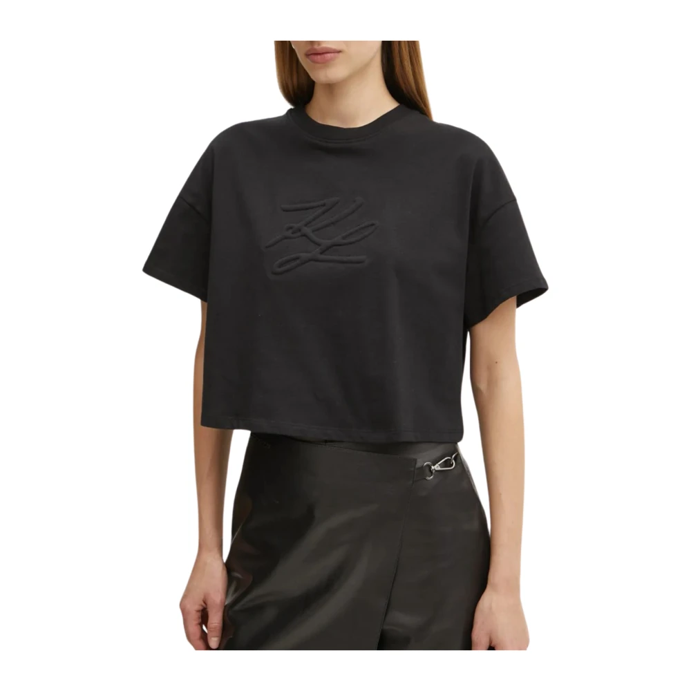 Karl Lagerfeld T-shirt la societe a1w17071 Black Dames
