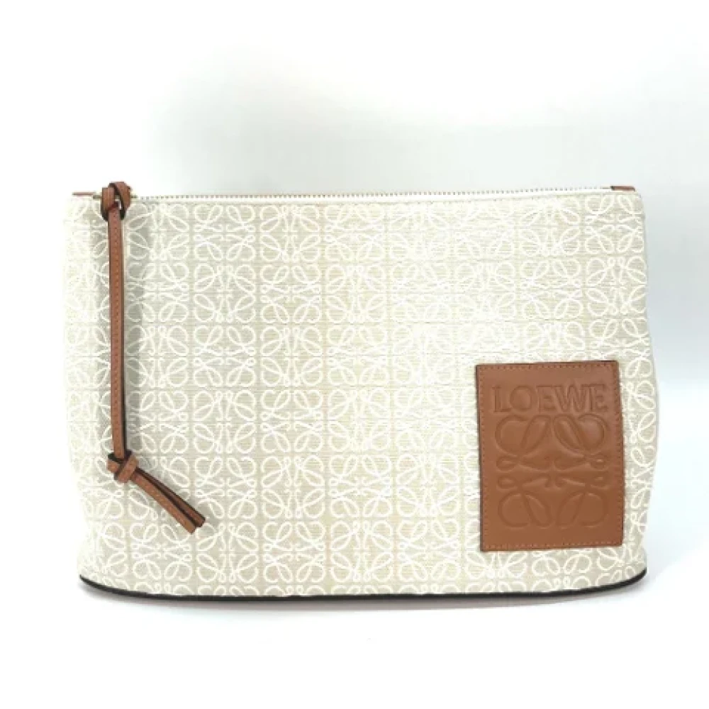 Loewe Pre-owned Fabric clutches Beige Heren