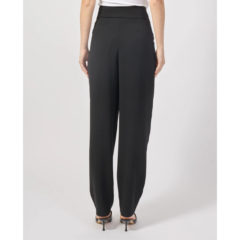 Armani Exchange Formele zwarte broek met hoge taille Black Dames