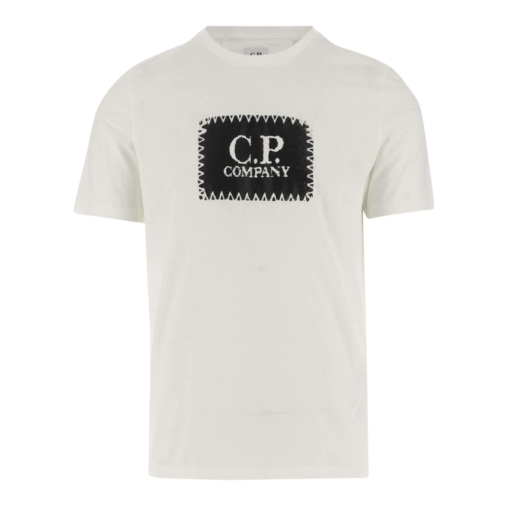 C.P. Company Witte Katoenen T-shirt met Logodetail White Heren