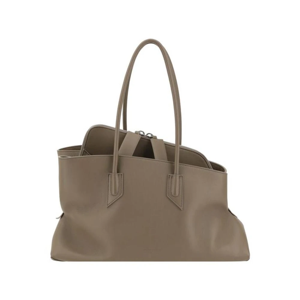 The Attico Elegante Leren Schoudertas met Monogram Beige Dames
