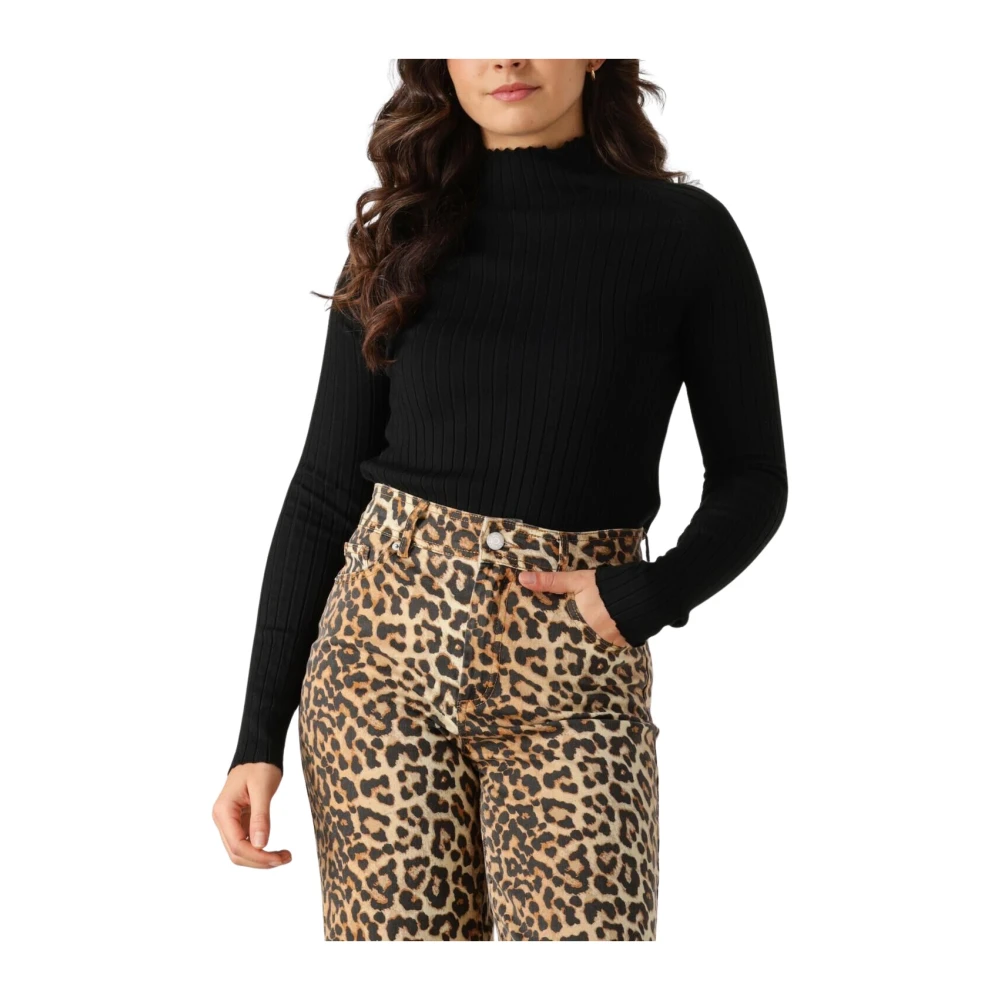 Ydence Zwarte Gebreide Top Kit Black Dames