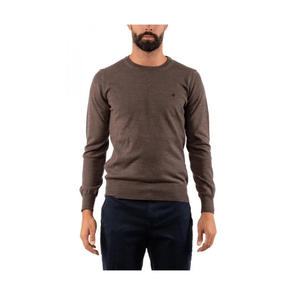 Brooksfield Round-neck Knitwear Brown Heren