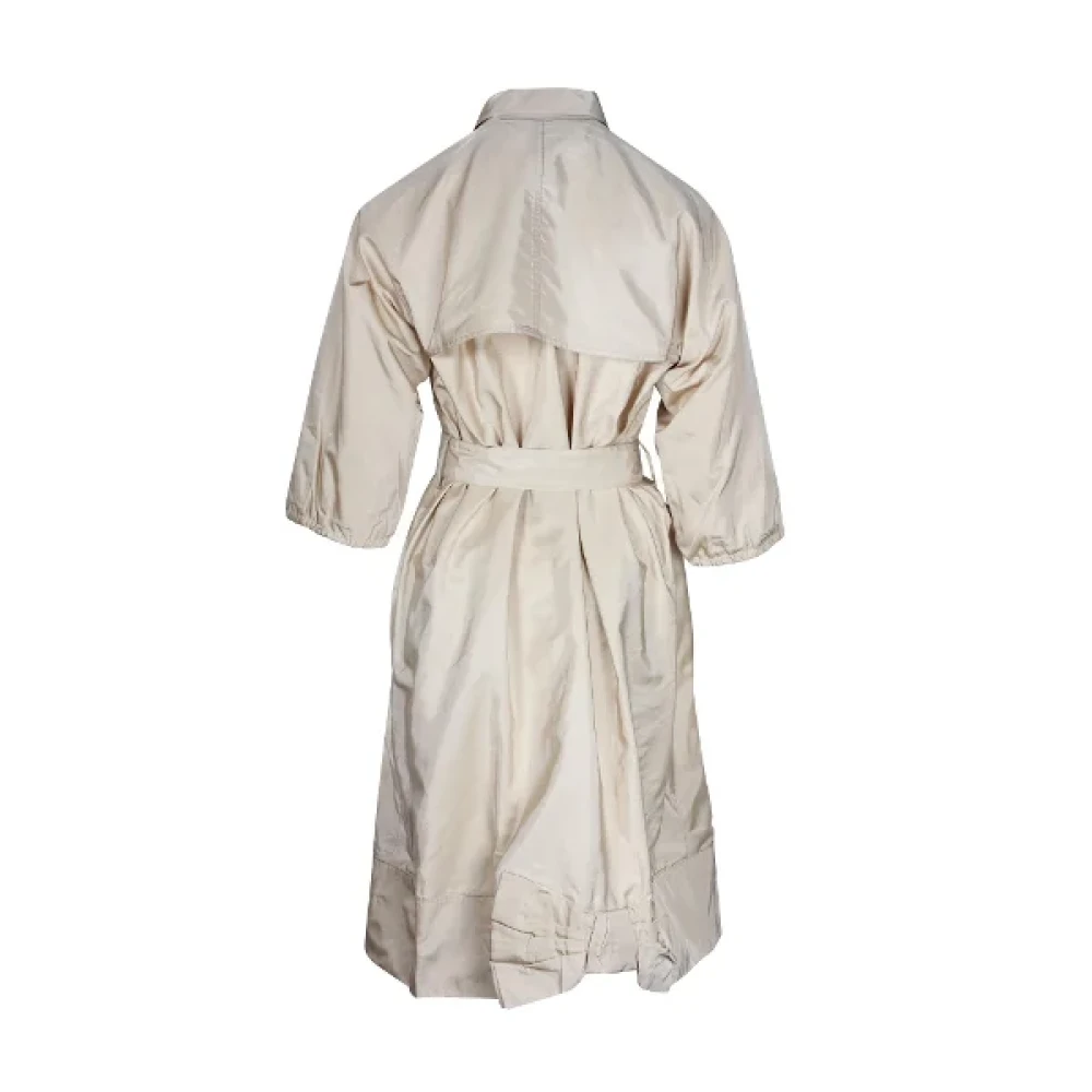 Prada Vintage Pre-owned Silk outerwear Beige Dames