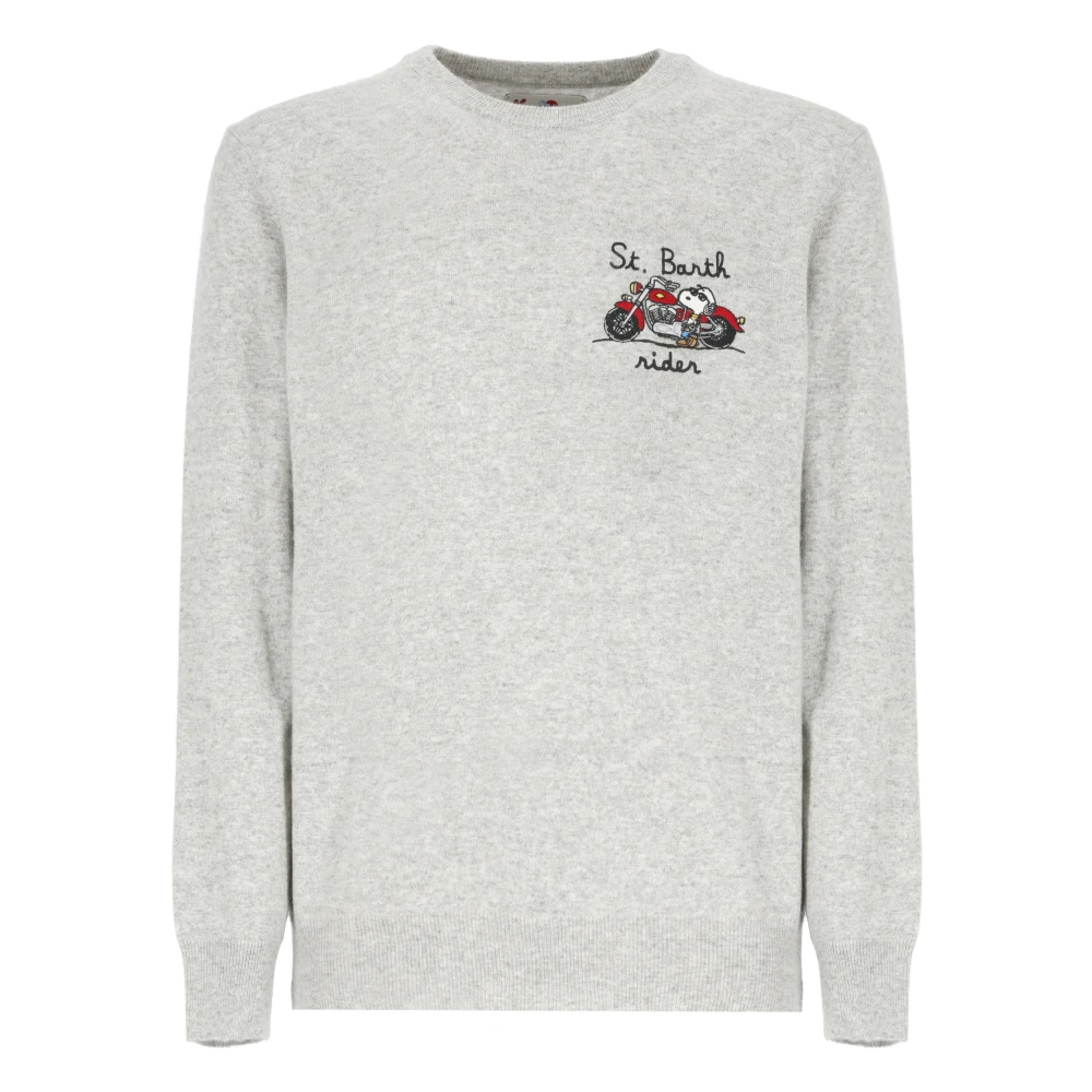 Saint Barth Grijze Crew Neck Sweater Lange Mouwen Gray Heren