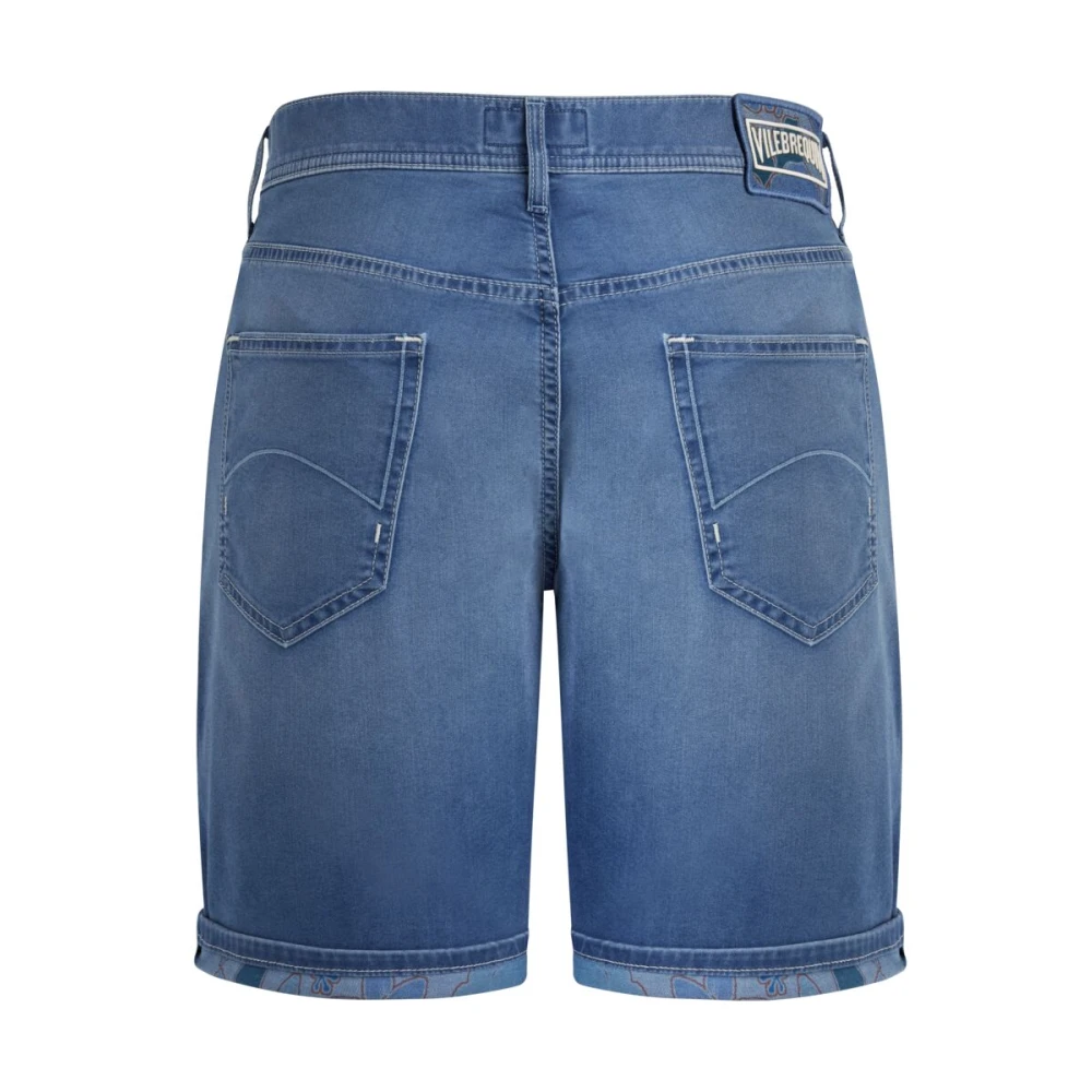 Vilebrequin Tropische Schildpadden Denim Bermuda Shorts Blue Heren
