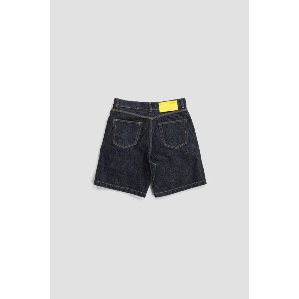 Off White Denim Patch Zak Shorts Blue Heren