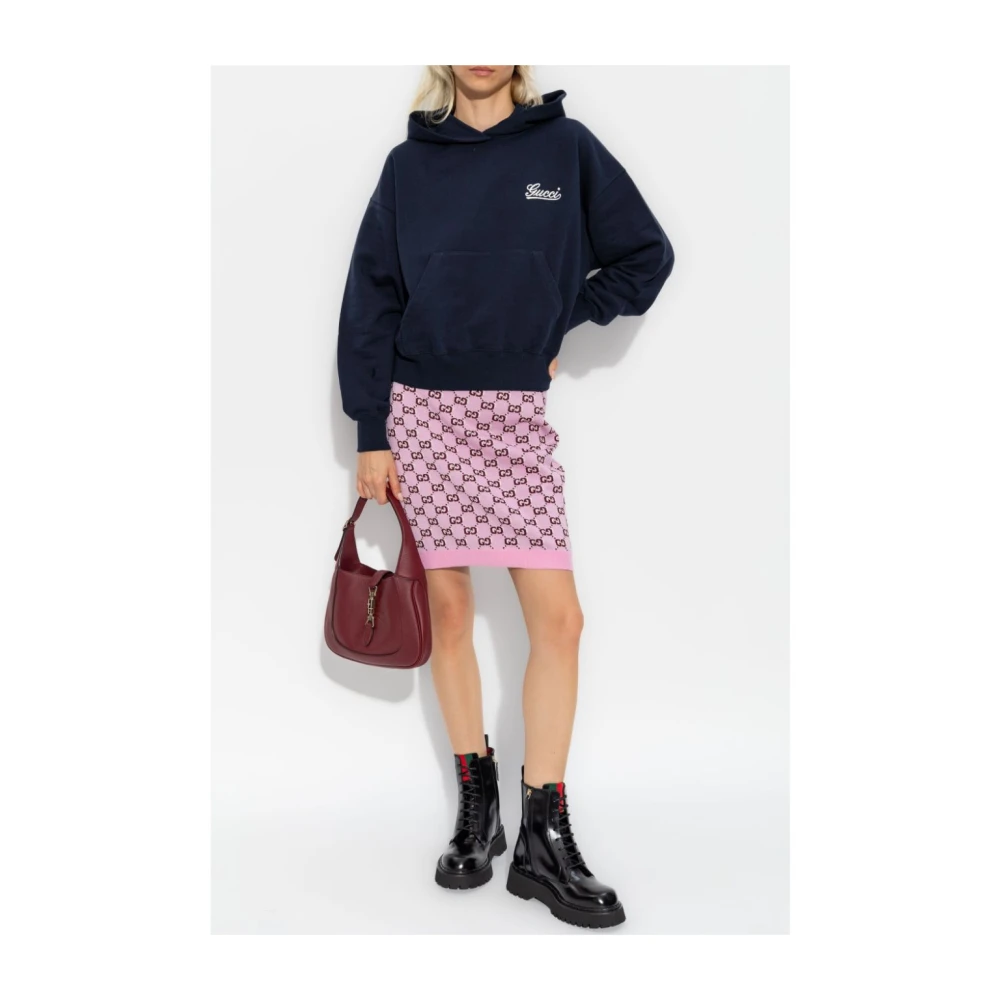 Gucci Blauwe Hoodie met Logo Blue Dames