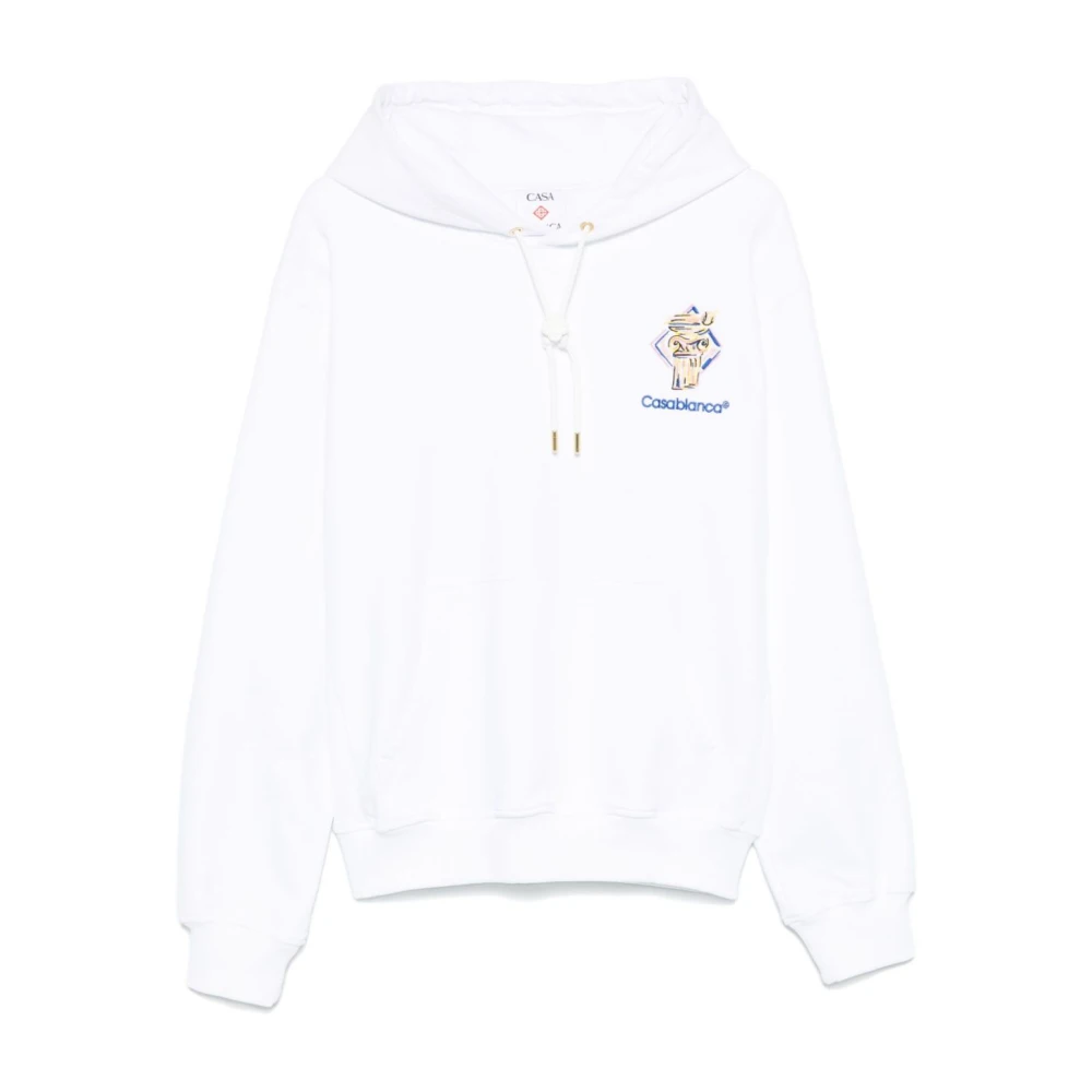 Casablanca Witte hoodie met voorzak White Heren