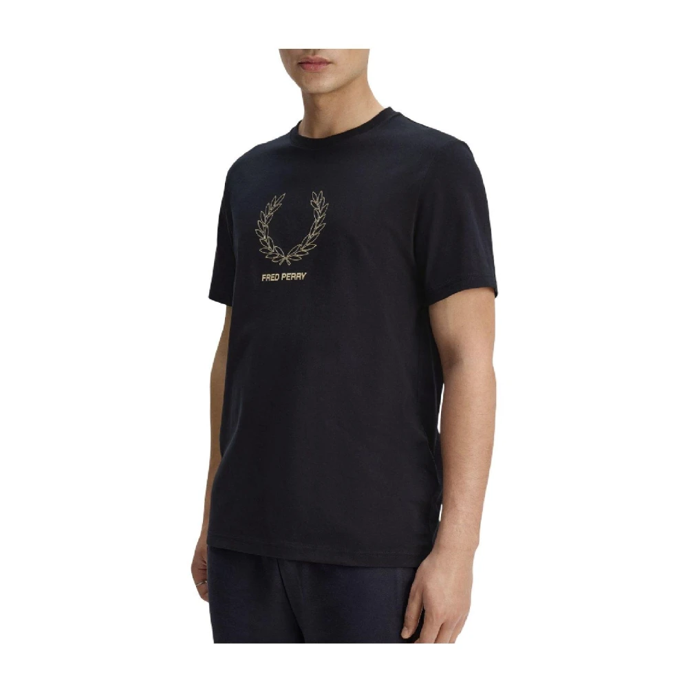 Fred Perry Men's Black T-Shirts, 2XL, T-Shirt