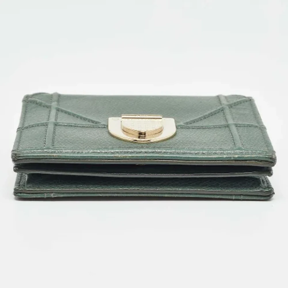 Dior Vintage Pre-owned Leather wallets Green Dames