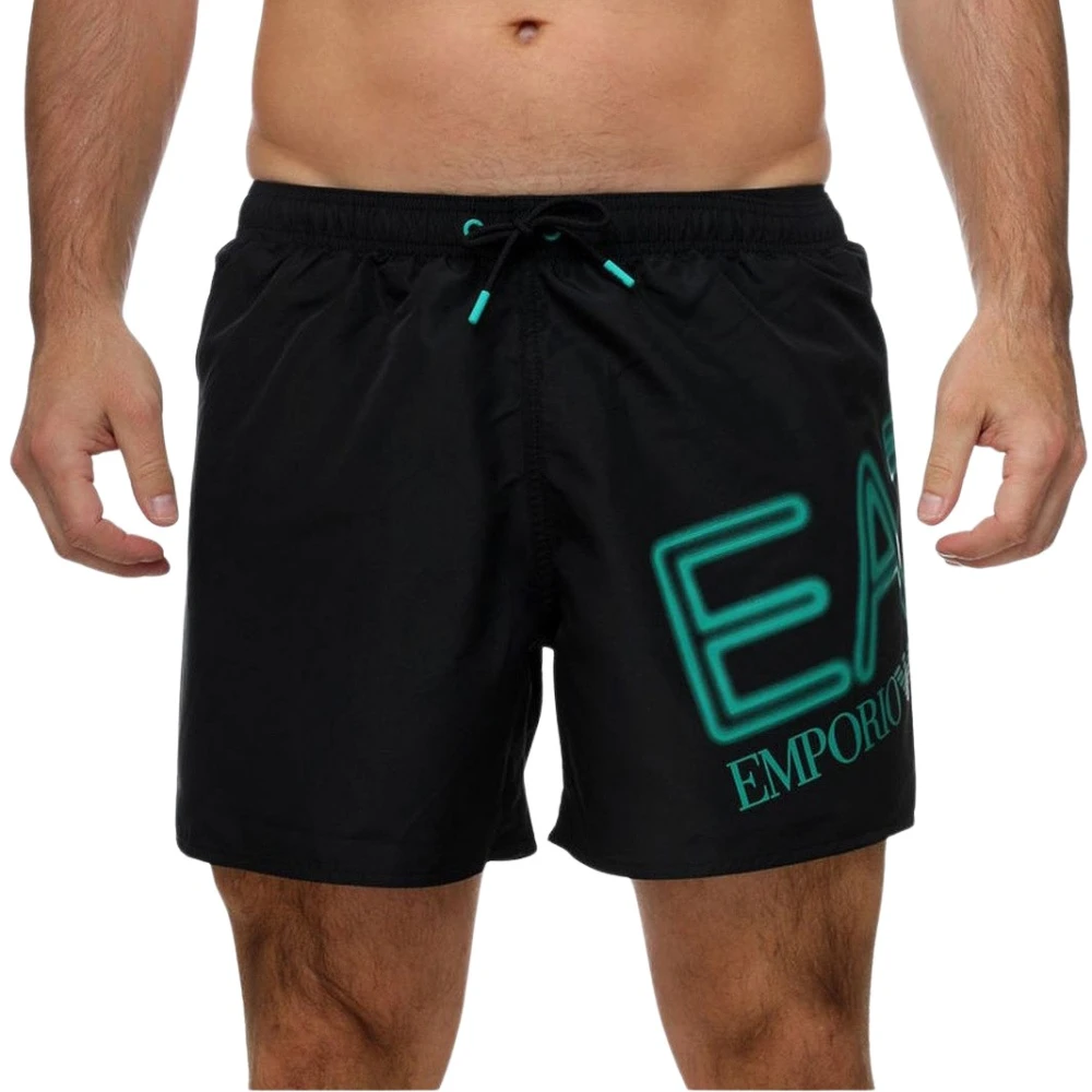 Emporio Armani EA7 Sportieve Zwemshorts Black Heren