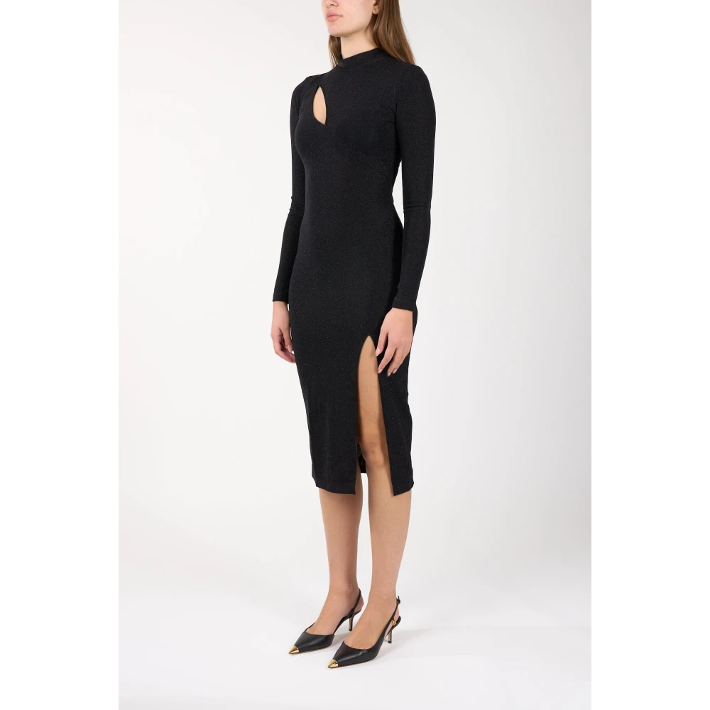 Just Cavalli Lurex Jersey Midi Jurk met Cut-Out Black Dames