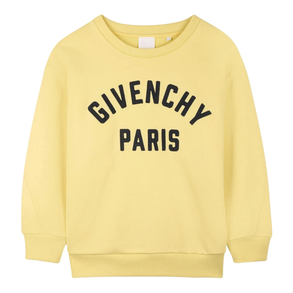 Givenchy Yellow Paris Grosgrain Patch Sweatshirt - Male - Kids Sweatshirts - 4 Y - Kids