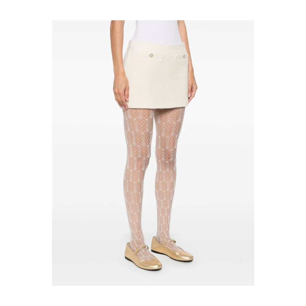 Gucci Damier Bouclé Tweed Mini Rok White Dames