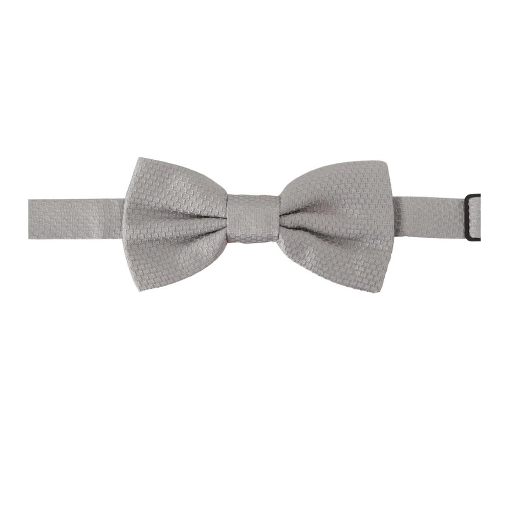 Dolce & Gabbana Men's Gray Bow Ties, One Size, Silk Tied Bow Tie