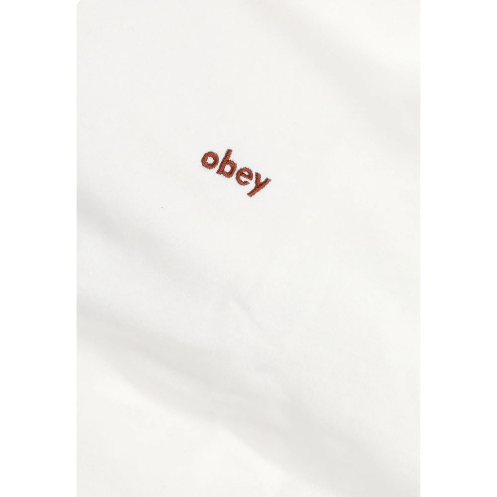 Obey Witte Fleece Polo Shirt White Heren