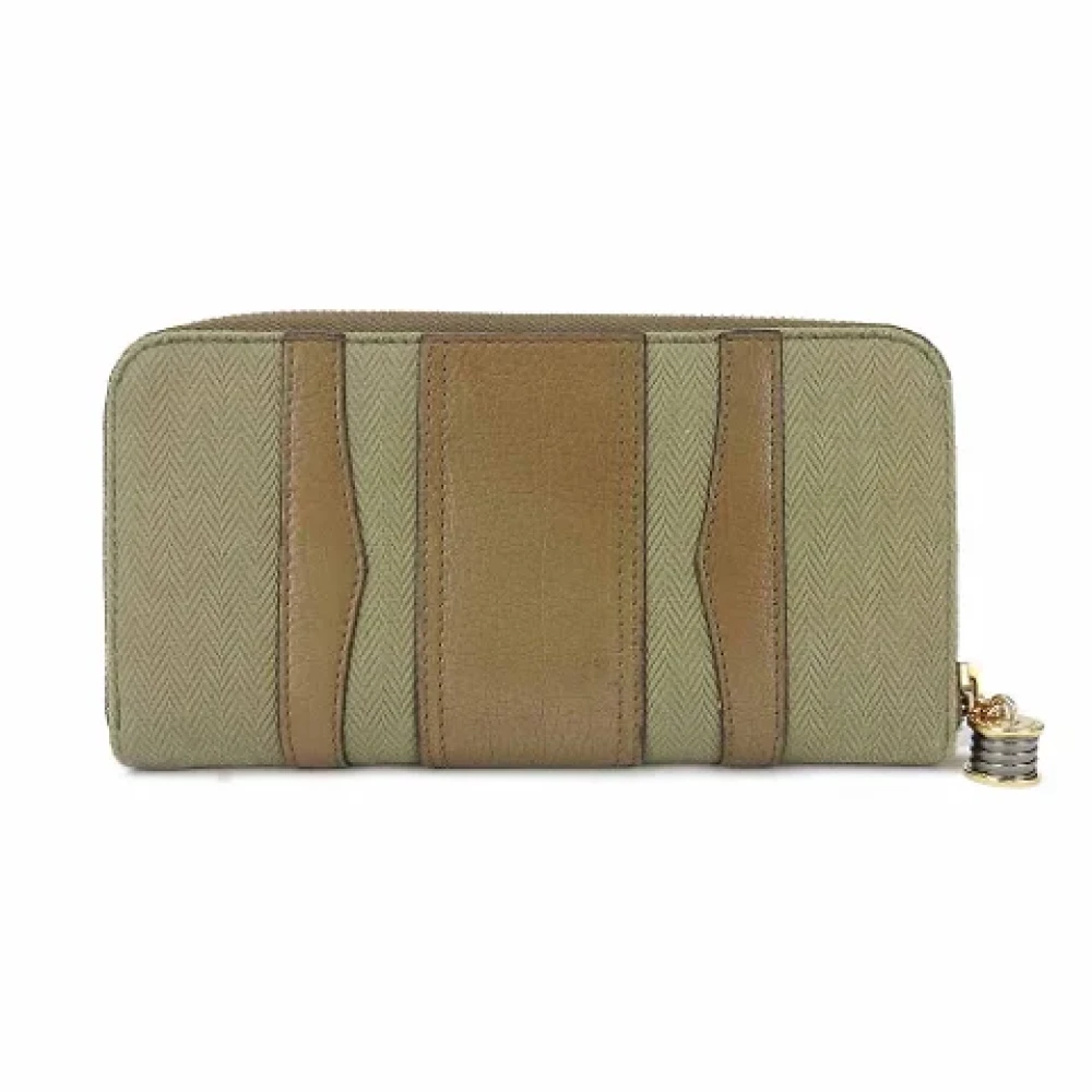Bvlgari Vintage Pre-owned Canvas wallets Green Dames