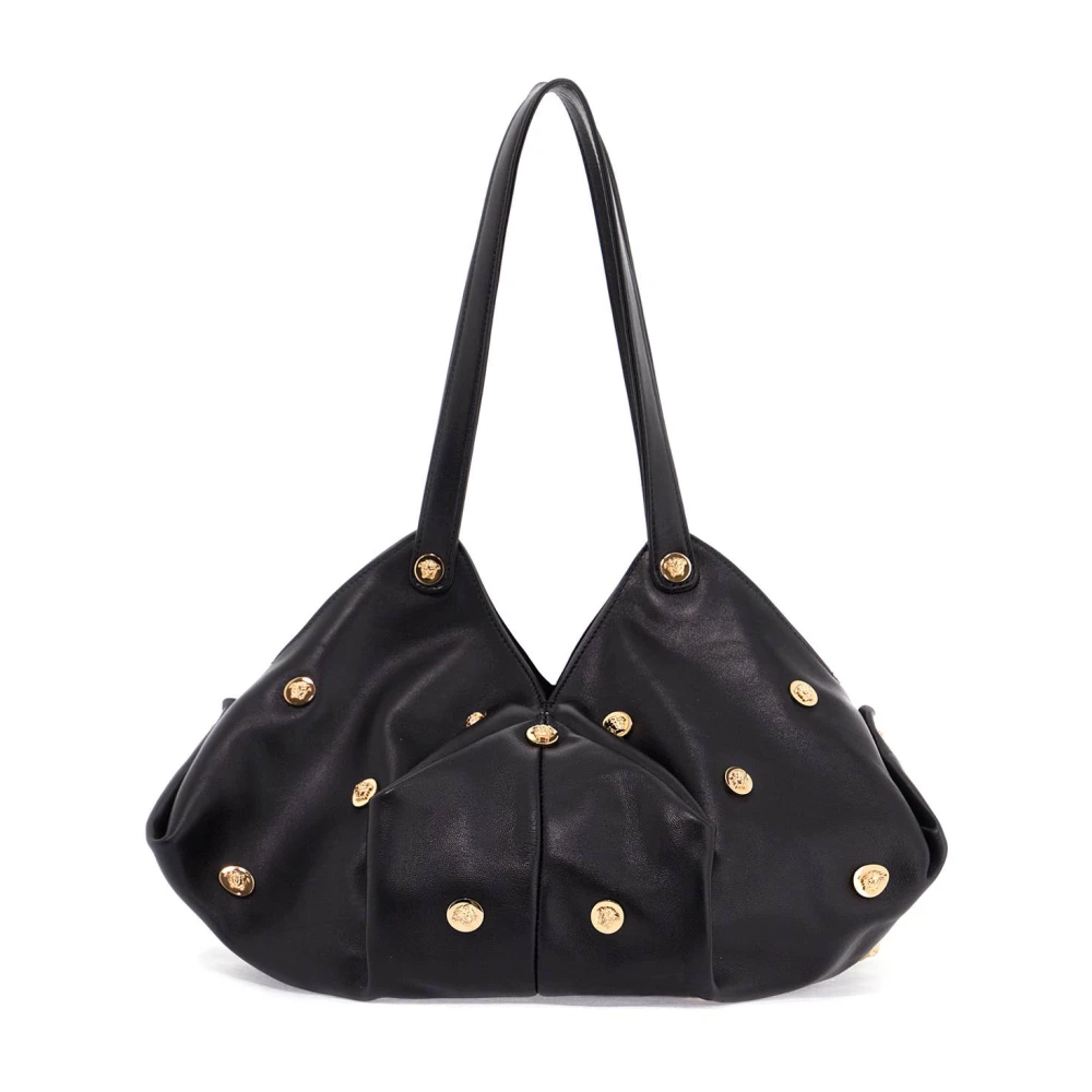 Versace Plongé Nappa Leren Protea Schoudertas Black Dames