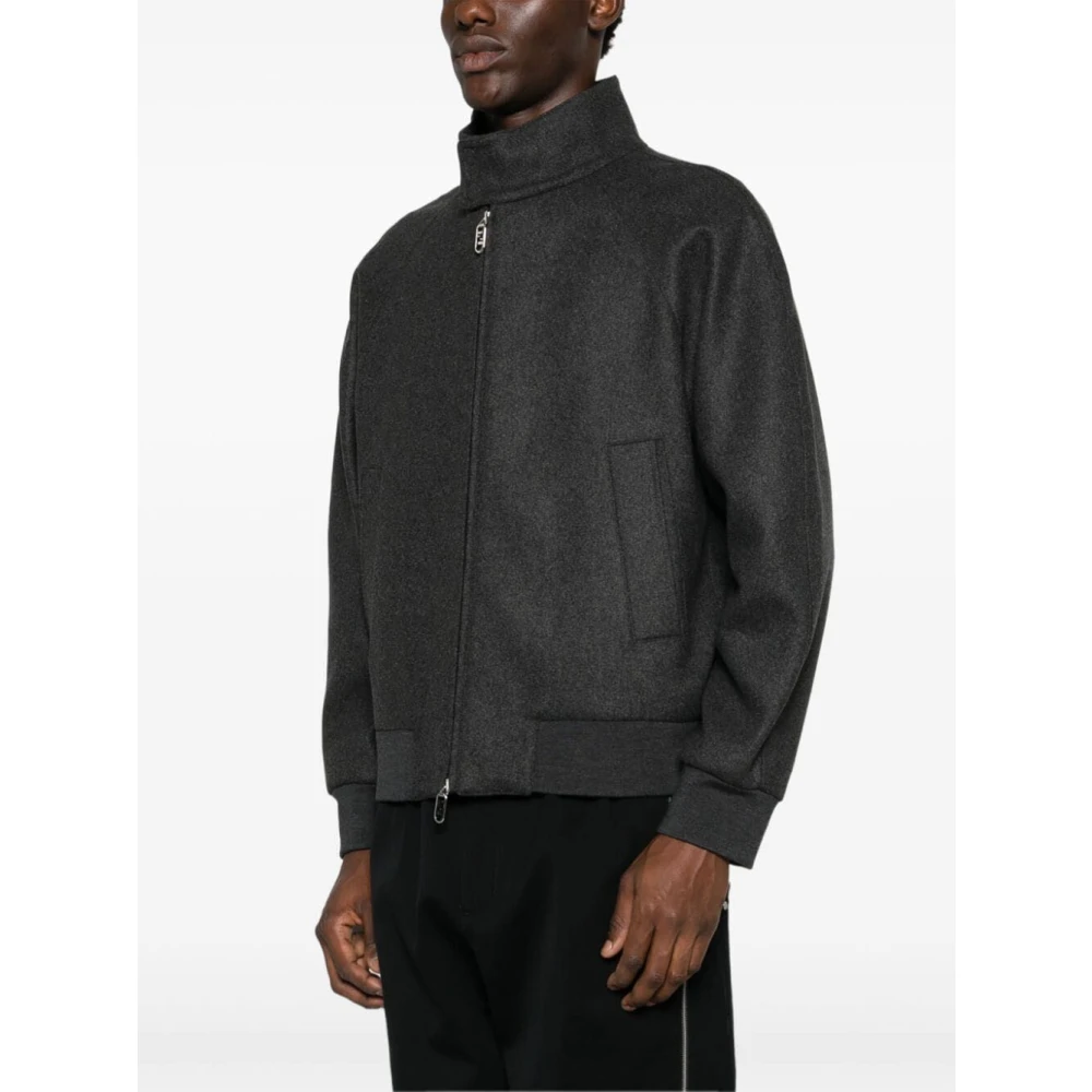 Fendi Geëmbosseerde Kasjmier Modestijl Gray Heren