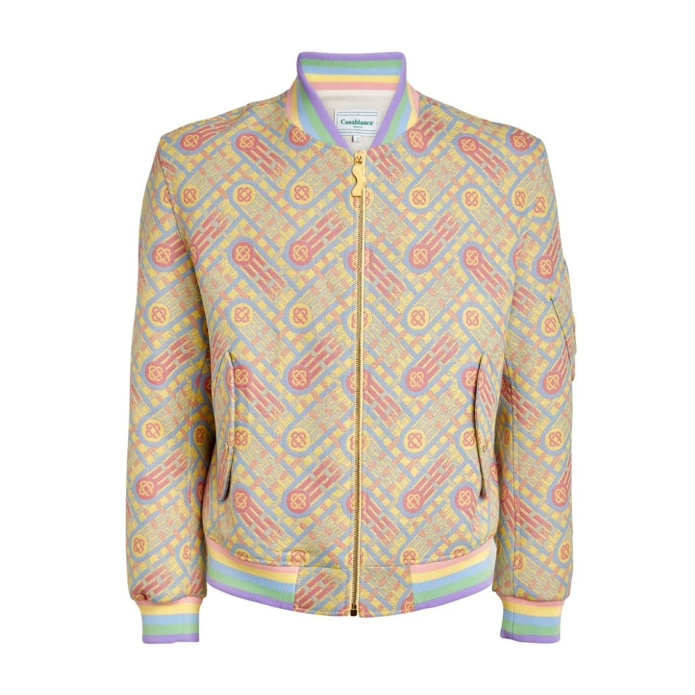Casablanca Wollen Bomberjack Multicolor Strepen Mannen Multicolor Heren