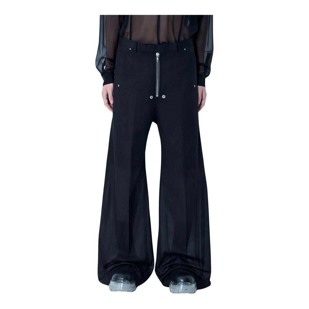 Rick Owens Black Tailored Wide Belas Trousers - Male - Wide Trousers - Xl - Trousers