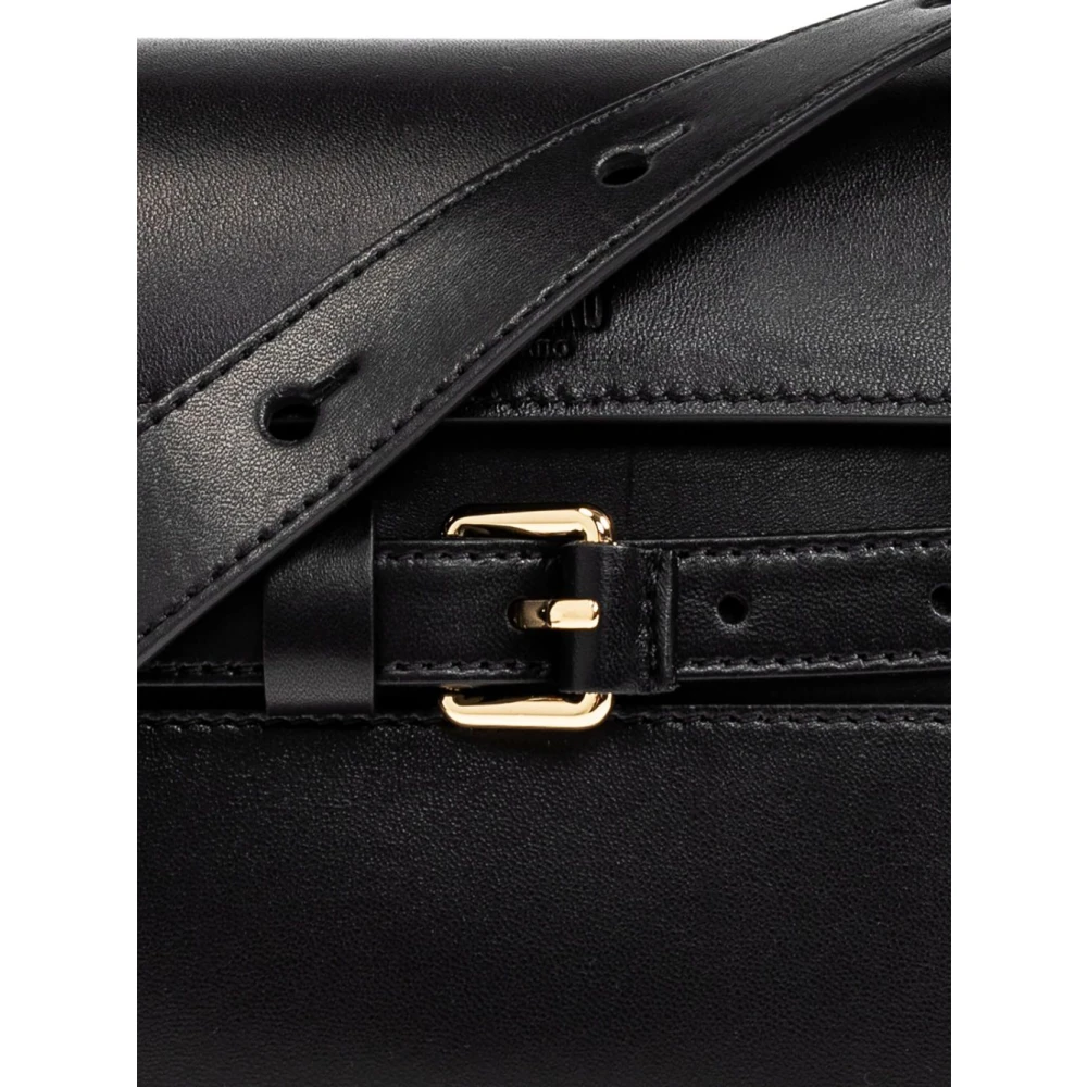 Moschino Zwarte Schoudertas met Opdeelbaar Compartiment Black Dames