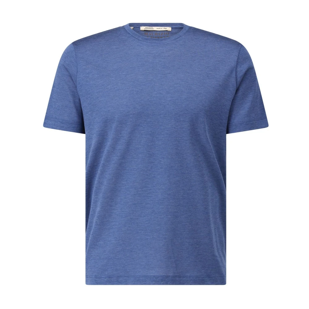 Maurizio Baldassari Zijden Blend T-shirt Blue Heren