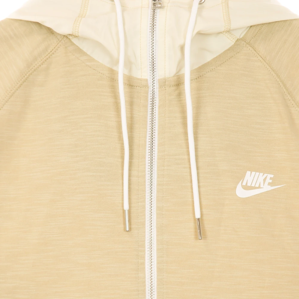 Nike Moderne Lichtgewicht Rits Hoodie Sweatshirt Beige Heren