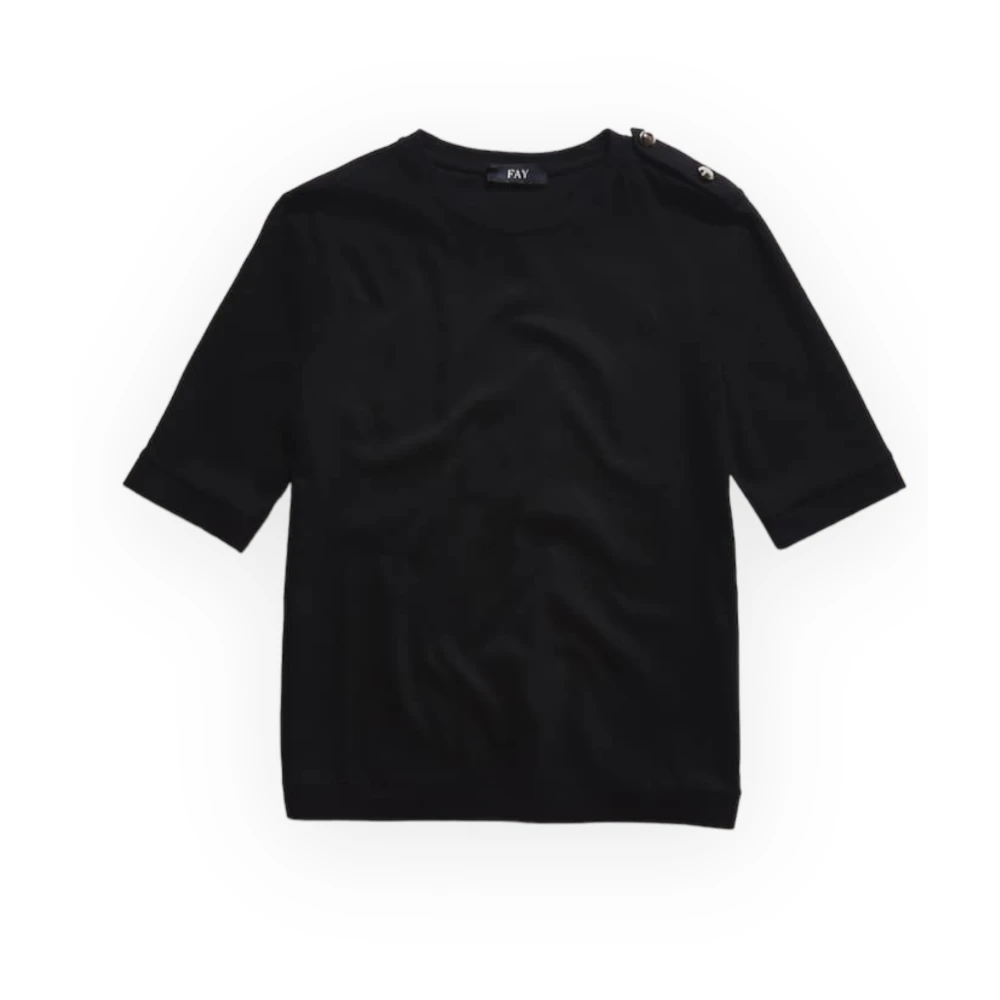 Fay Korte Mouw T-shirt Black Dames