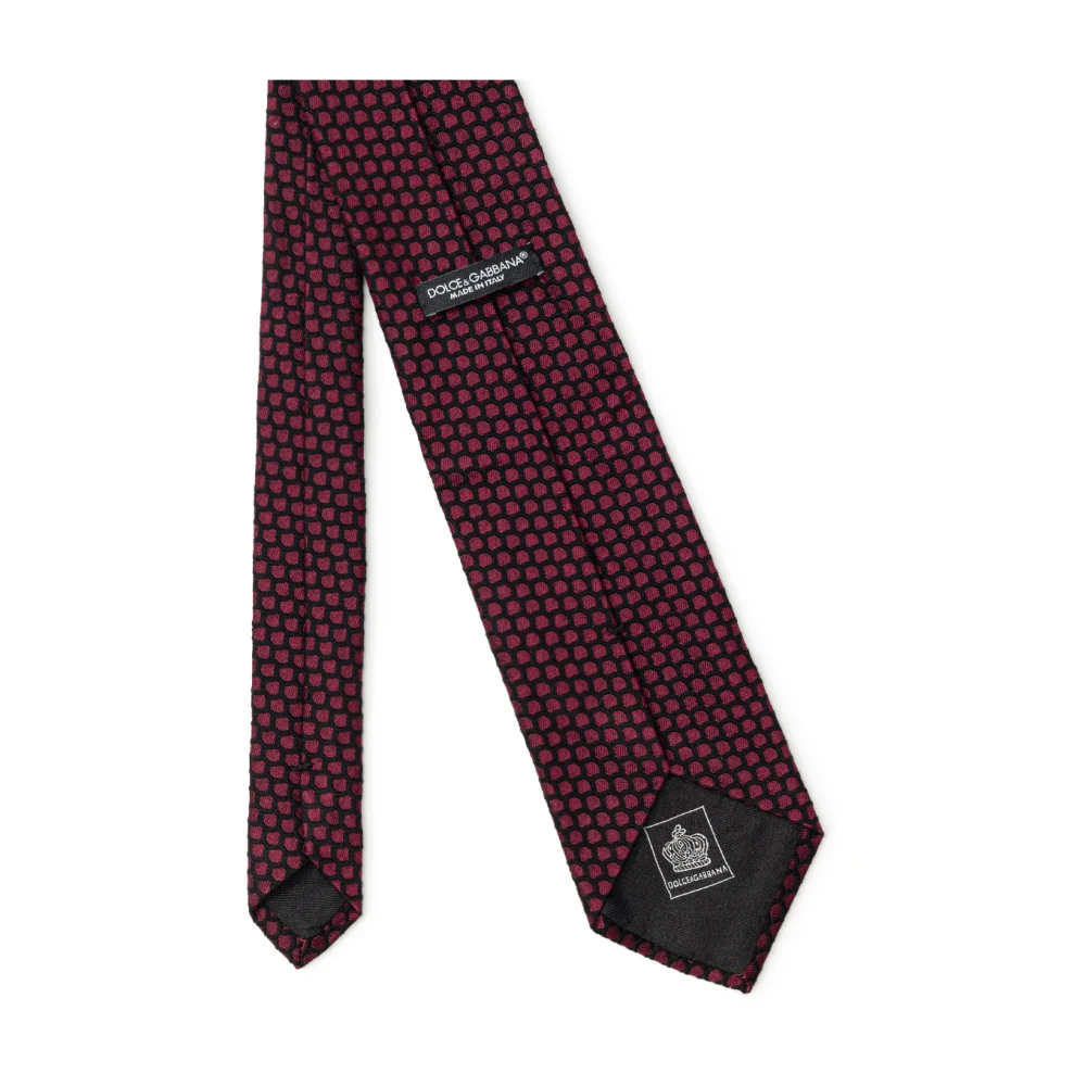 Dolce & Gabbana Geborduurde wollen stropdas Purple Heren