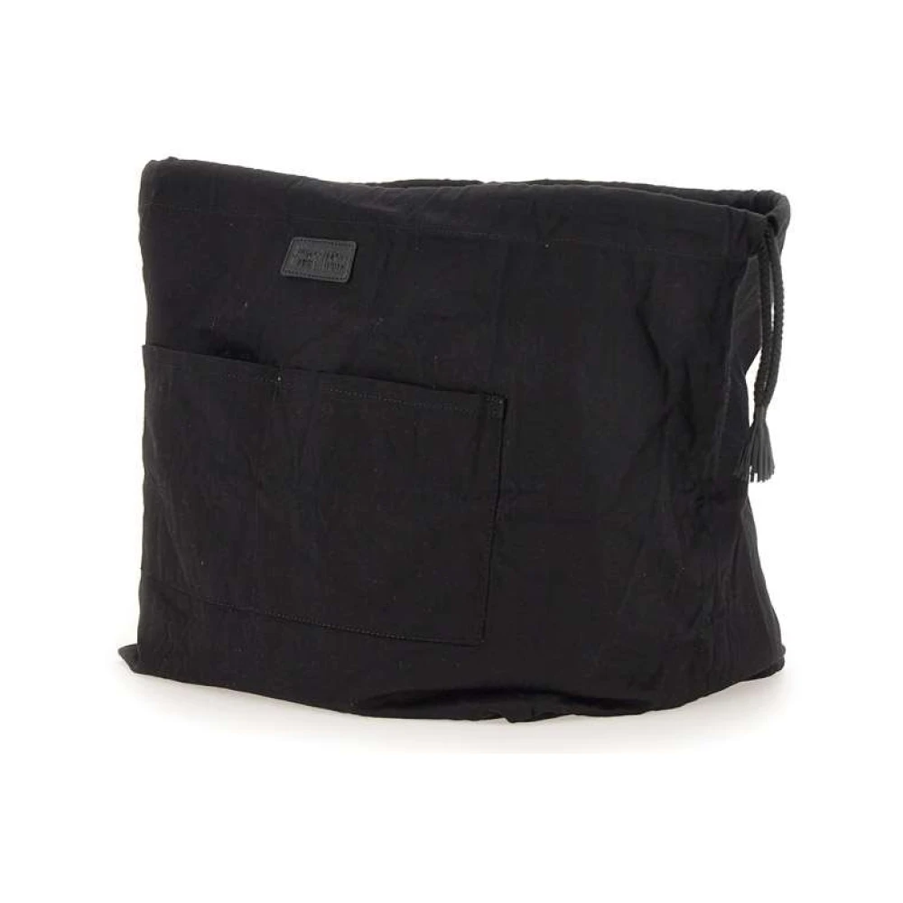 Dragon Diffusion Zwarte Katoenen Stofzak Clutch met Trekkoordsluiting Black Dames