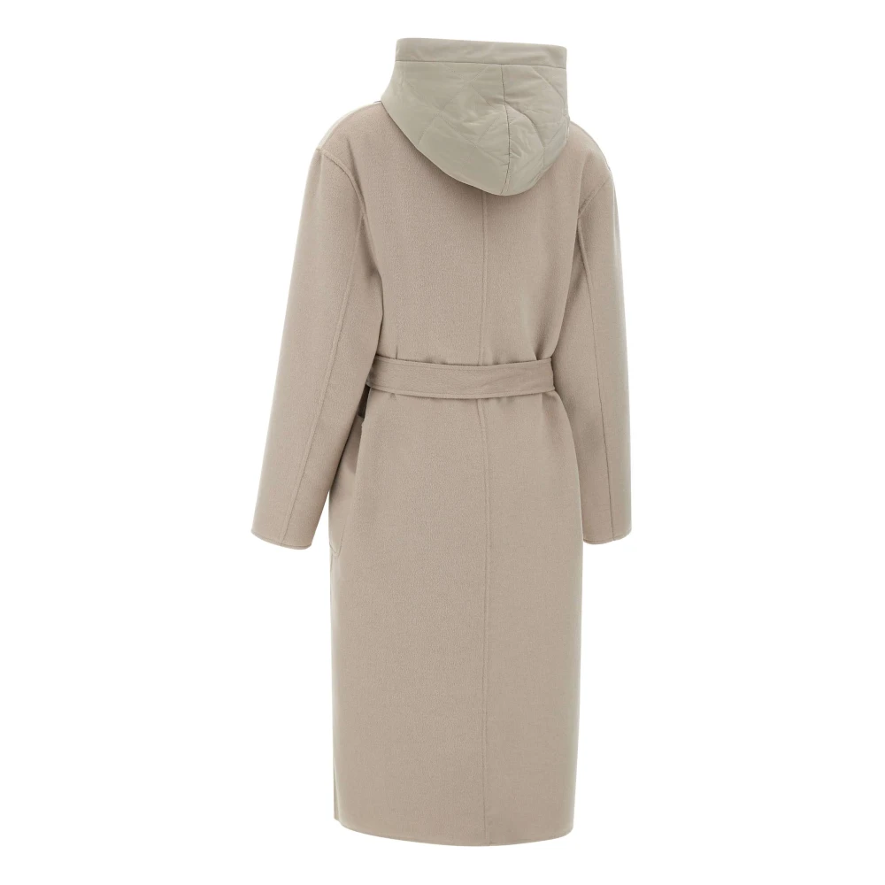 Kaos Beige Wollen Blend Donsjas Beige Dames
