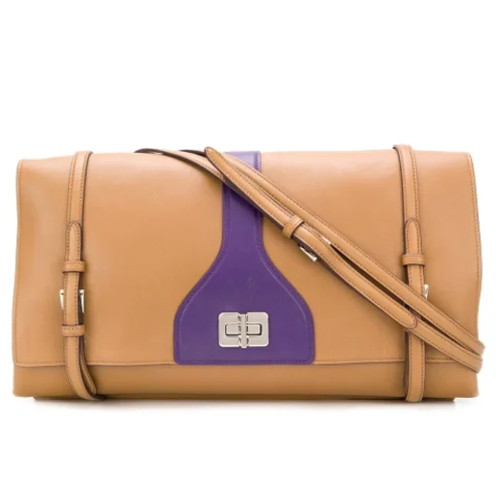 Prada Vintage Pre-owned Leather prada-bags Beige Dames