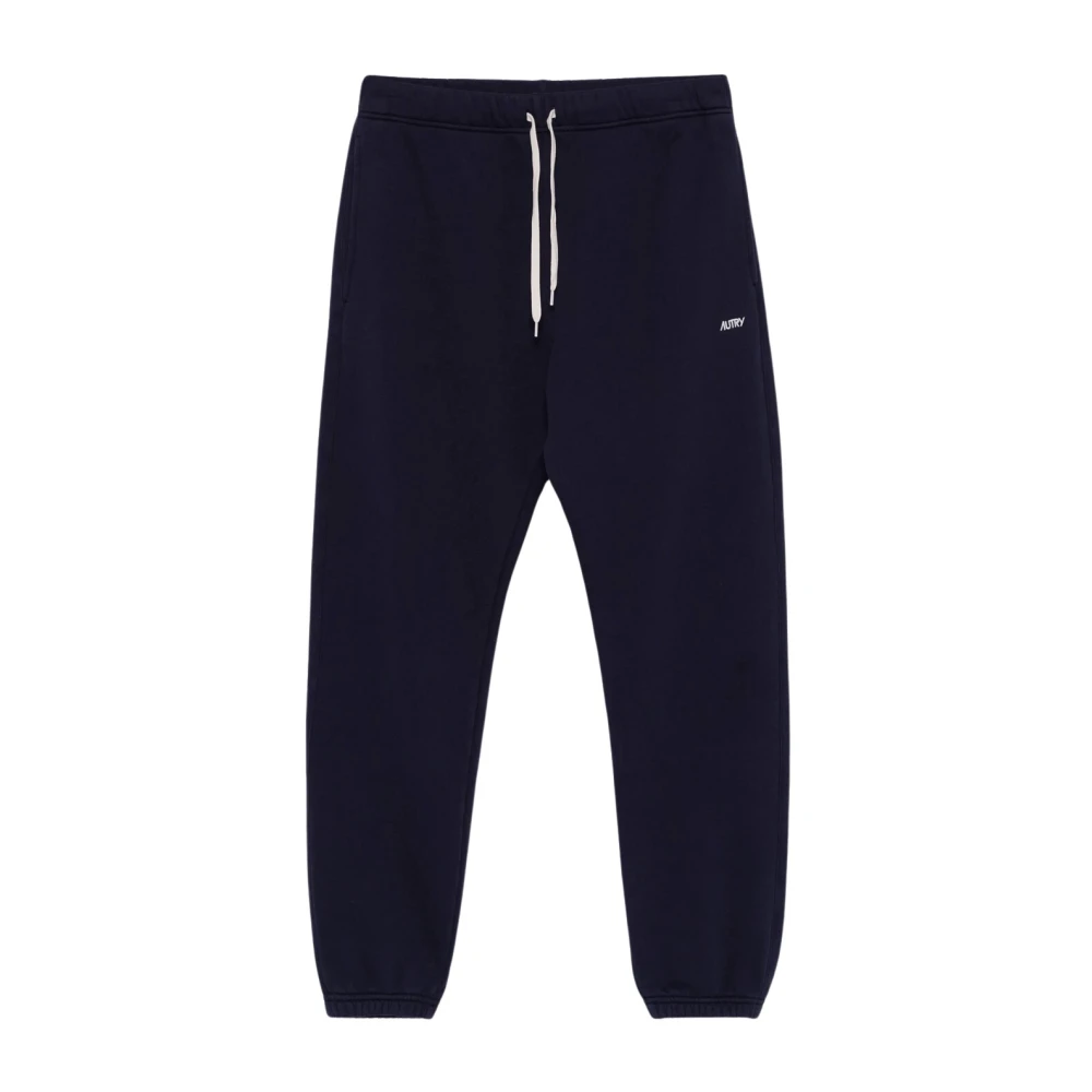 Autry Men's Blue Embroidered Logo Joggers - Sweatpants - L - Trousers