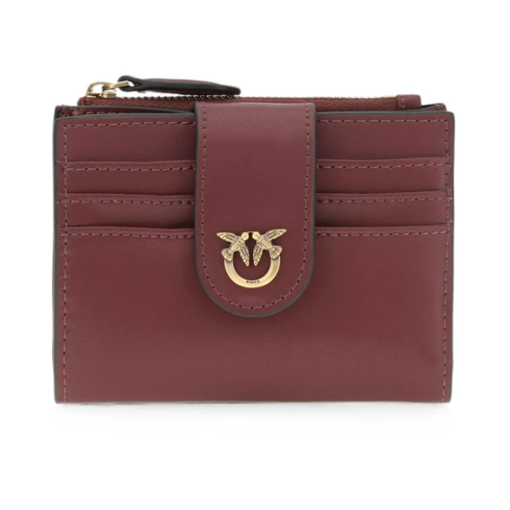 Pinko Small Smooth Leather Wallet - Female - Wallets & Cardholders - Red - One Size - Accessories