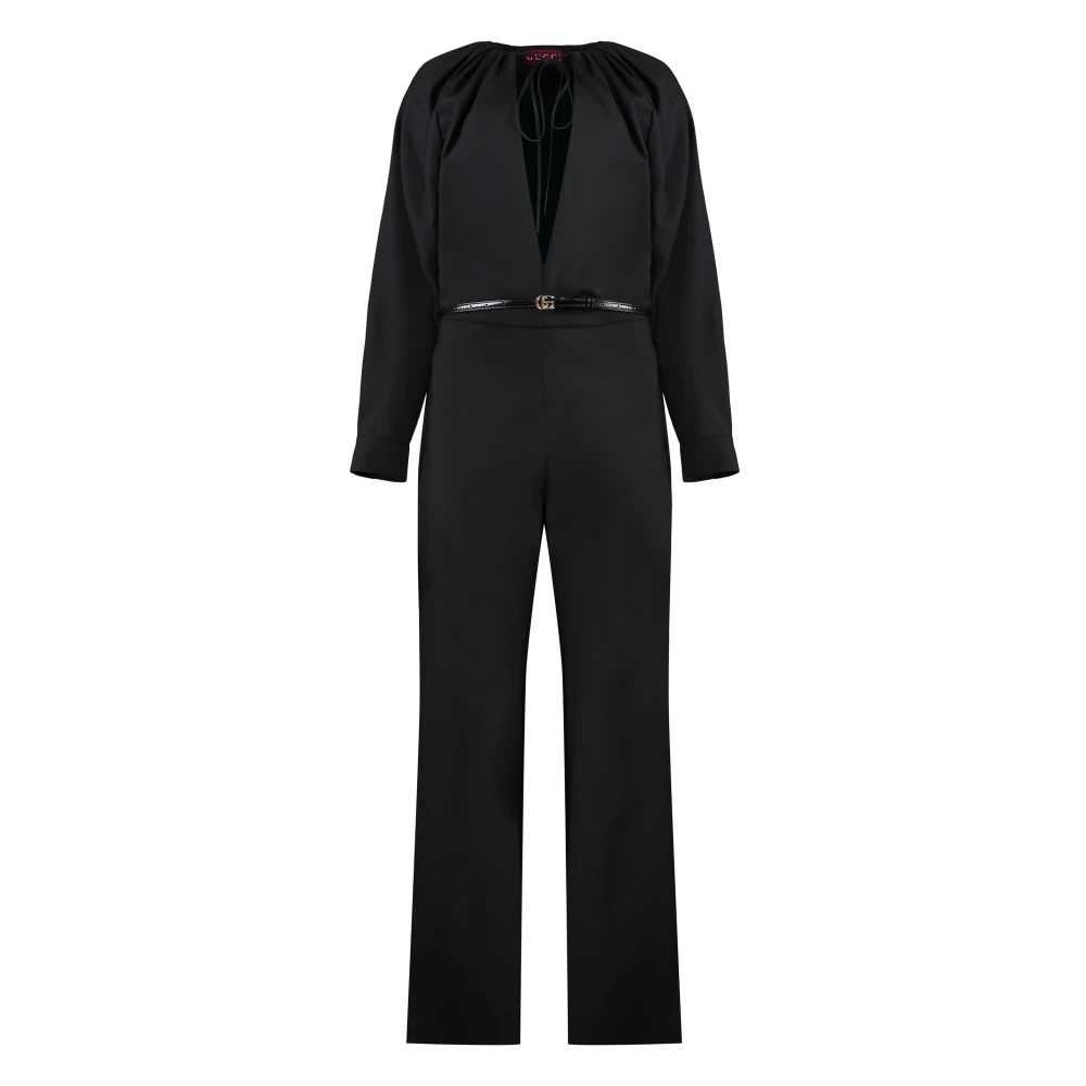 Gucci Black Jumpsuits, Female, Xs, Long Wool Jumpsuit