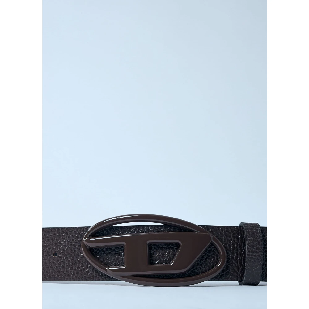 Diesel Leren riem met mat D-gesp Brown Heren