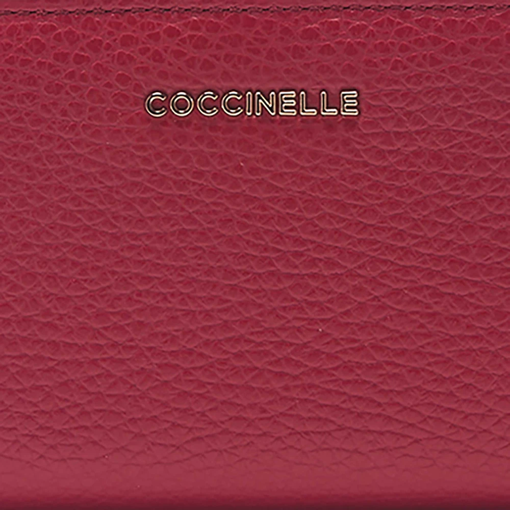 Coccinelle Kleine leren portemonnee met rits Red Dames