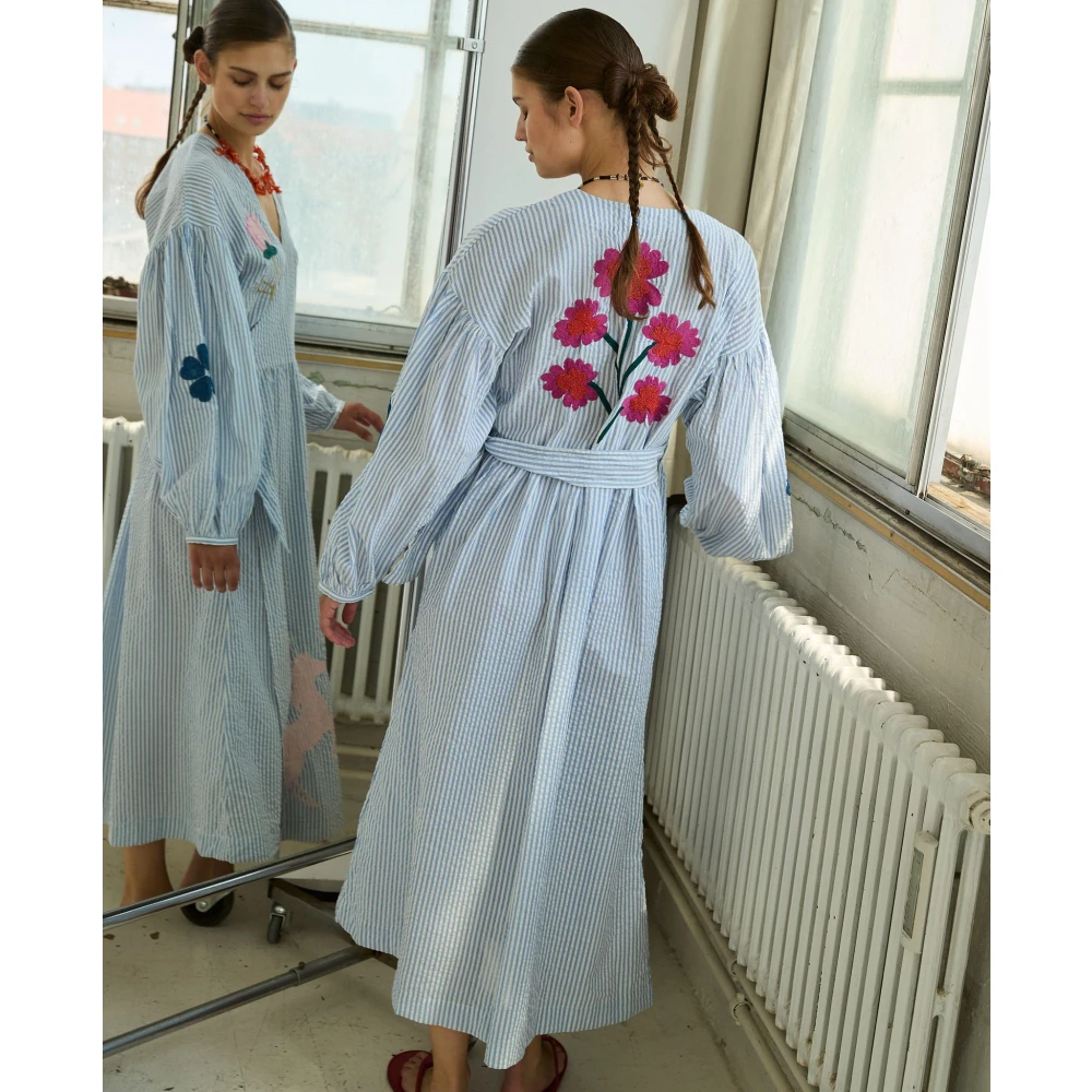 Sissel Edelbo Caro Katoenen Jurk Blue Dames