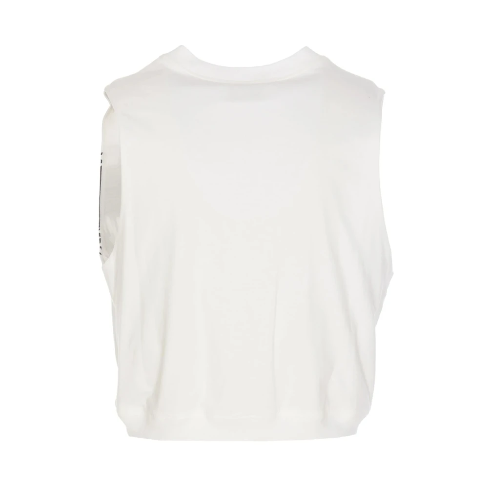 Magliano Witte V-hals Mouwloze Grafische Trui White Heren