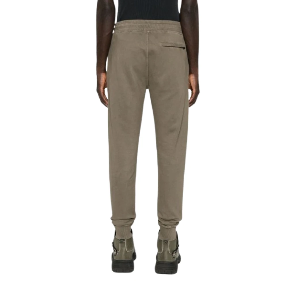 C.P. Company Logo-geborduurde Track Pants met Jersey Textuur Brown Heren