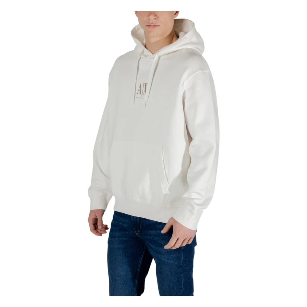 Armani Exchange Logo Print Crewneck Sweatshirt Mannen Lente Zomer Beige Heren