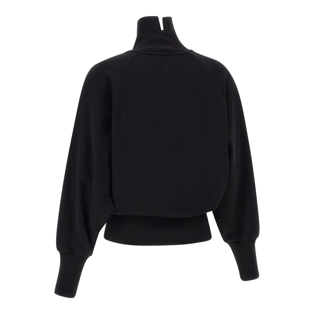 closed Zwarte katoenen sweatshirt met hoge kraag Black Dames