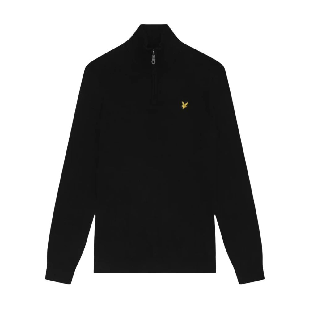 Lyle & Scott Schwarz Pullover Aus Baumwoll-Merinowolle Mit Viertelreißverschluss - Bild 4