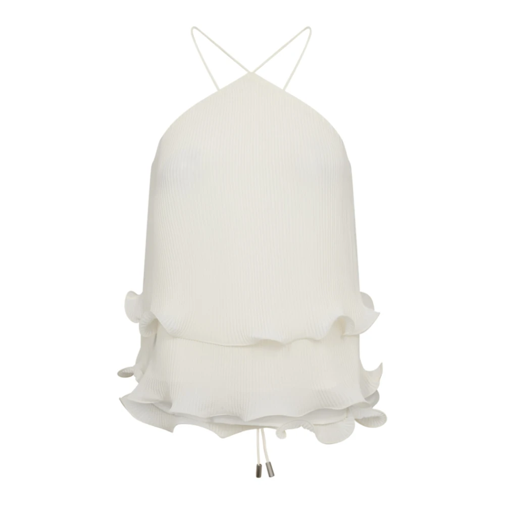 Copenhagen Muse Geplooide Top met Gekreukelde Effecten White Dames