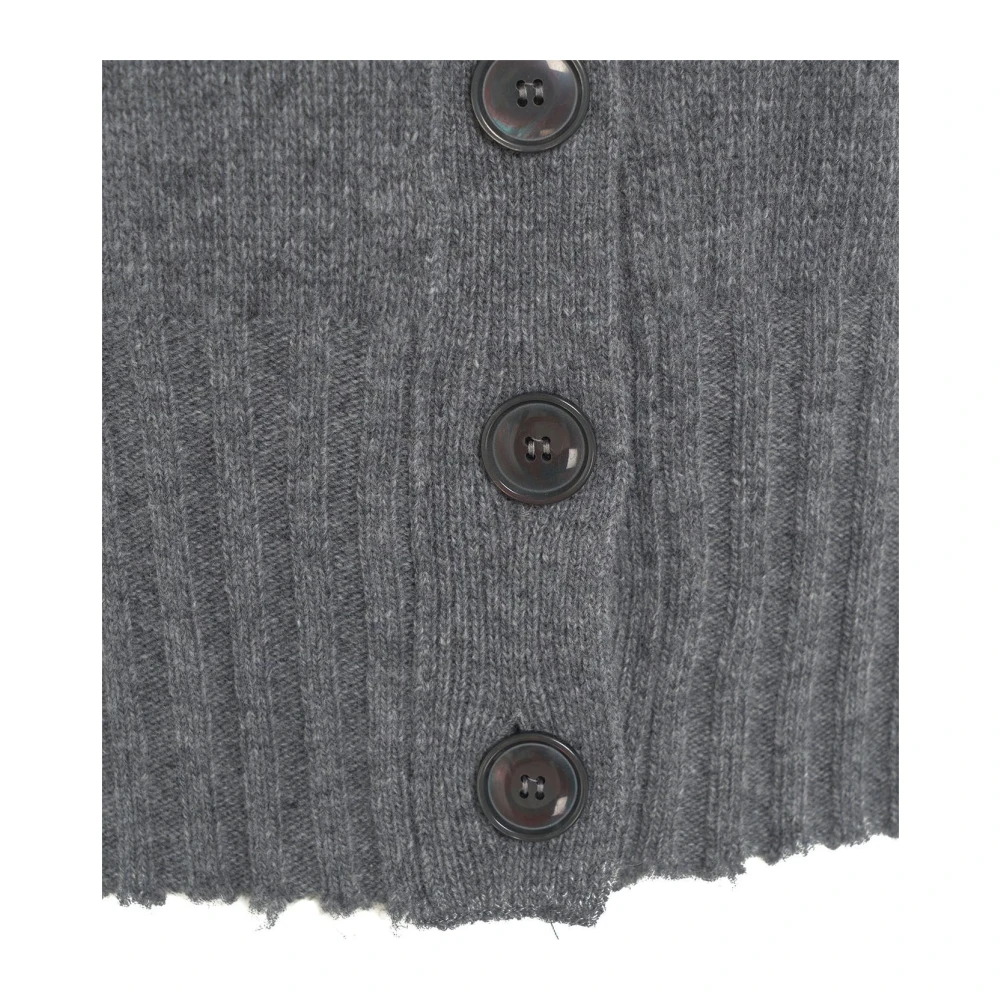 Mauro Grifoni Chic Grey Rib Knit Dress Aw24 Gray Dames