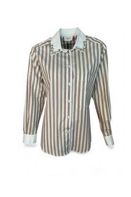 RF0004 Bluse mit Streifen Strass